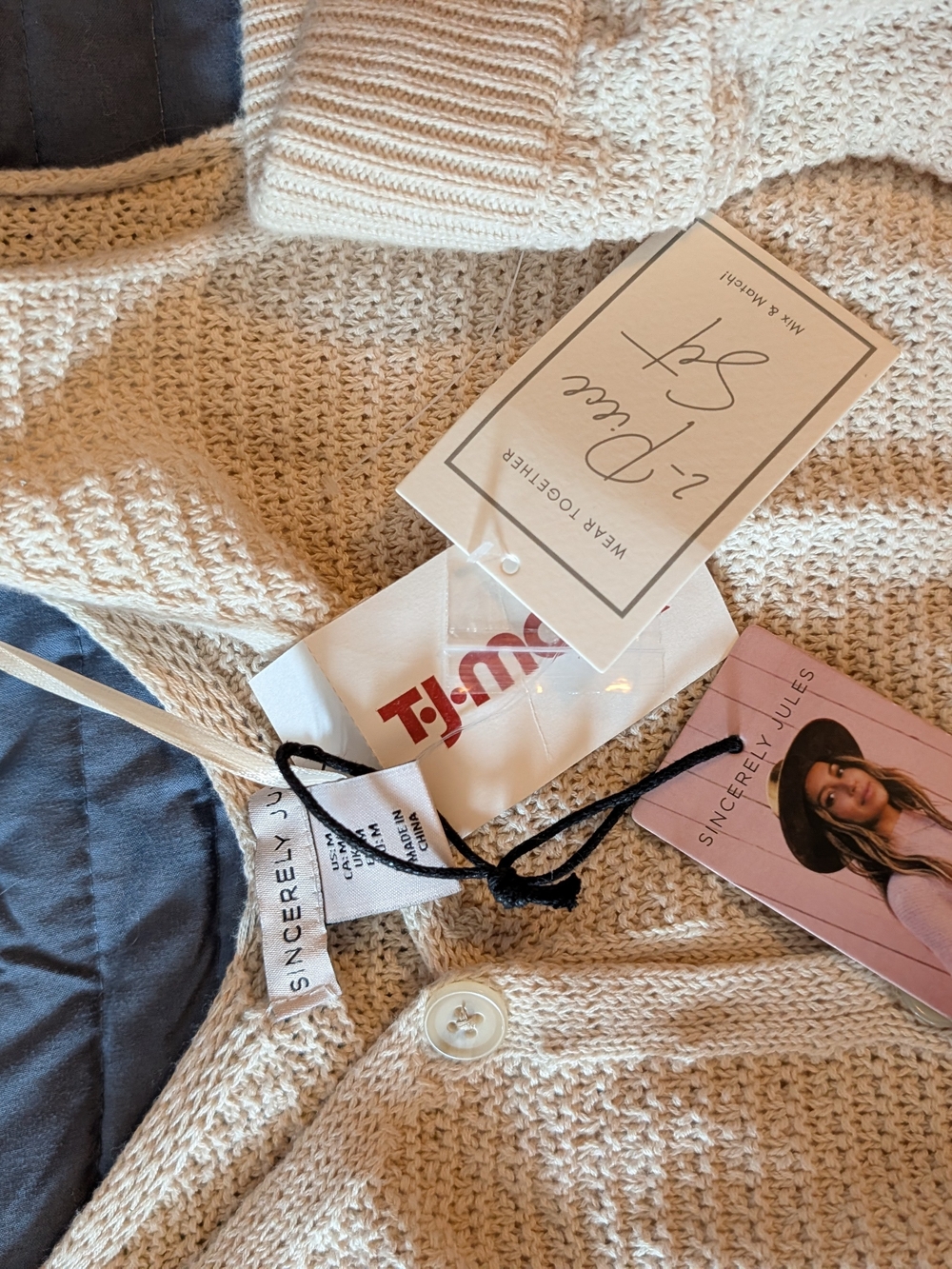 Sincerely Jules Cream Knit Crop Tank & Wide-Leg Lounge Pants Set - Picture 2 of 2